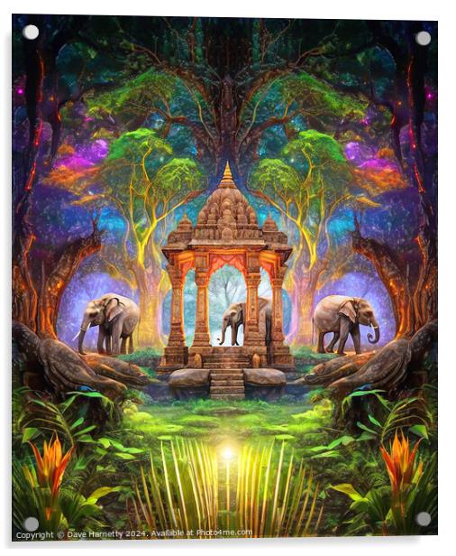 Elephant Temple Acrylic by Dave Harnetty