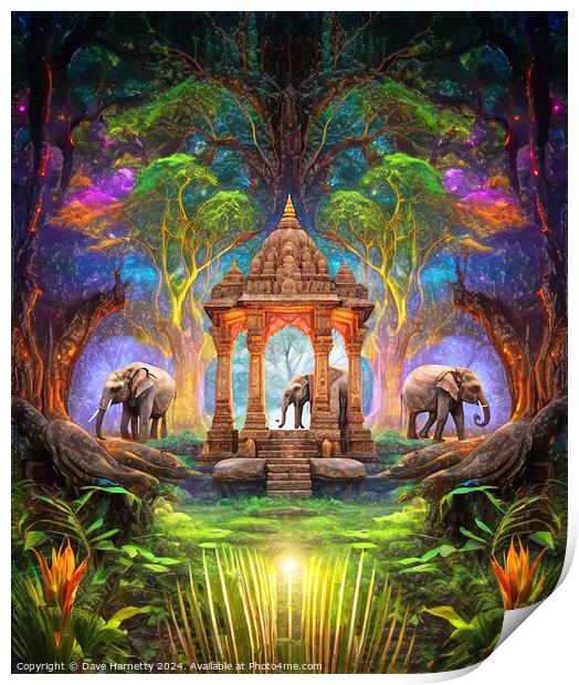 Elephant Temple Print by Dave Harnetty