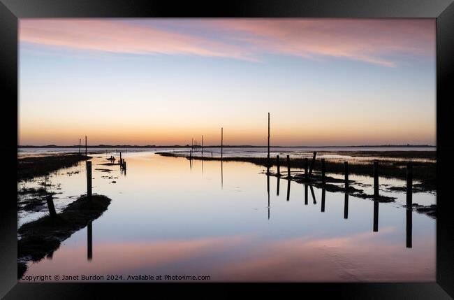 Holy Island Dawn Framed Print by Janet Burdon