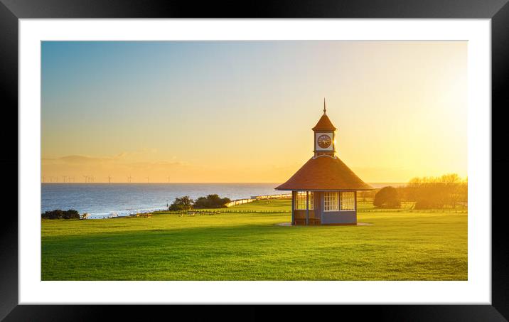 Frinton clock tower at sunset Framed Mounted Print by Paula Tracy