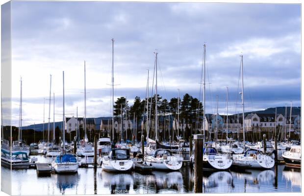 Inverkip Marina Approaching Dusk Canvas Print by RJW Images