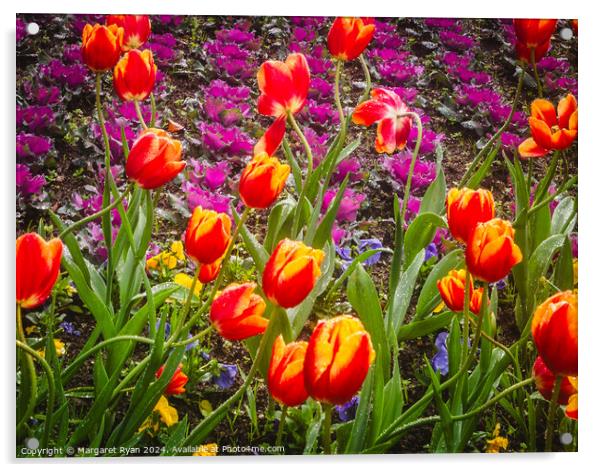 Tulips in the Rain  Acrylic by Margaret Ryan