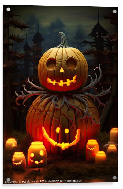 Happy Halloween Acrylic by Harold Ninek