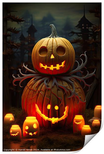 Happy Halloween Print by Harold Ninek