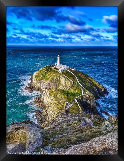 South Stack Lighthouse Anglesey Framed Print by Dark Blue Star