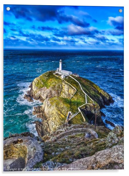 South Stack Lighthouse Anglesey Acrylic by Dark Blue Star
