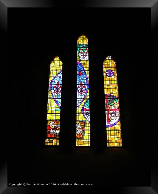 Stained Glass Window at Pluscarden Abbey Framed Print by Tom McPherson