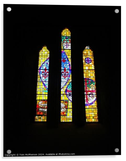 Stained Glass Window at Pluscarden Abbey Acrylic by Tom McPherson
