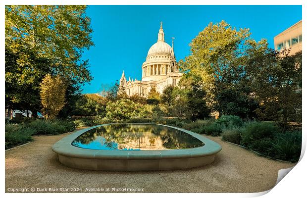 St Pauls Cathedral in London Print by Dark Blue Star