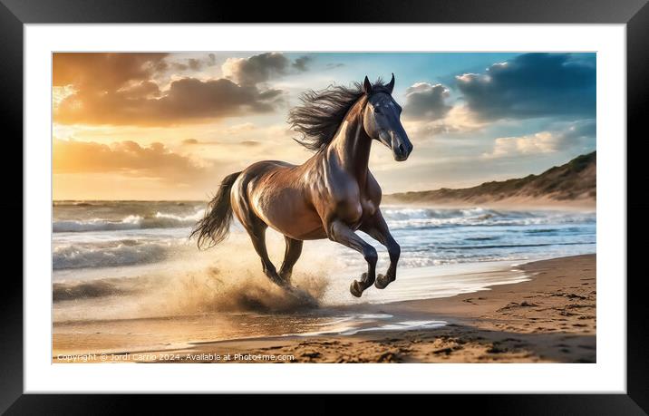 Equine Impulse - GIA2401-0217-REA Framed Mounted Print by Jordi Carrio