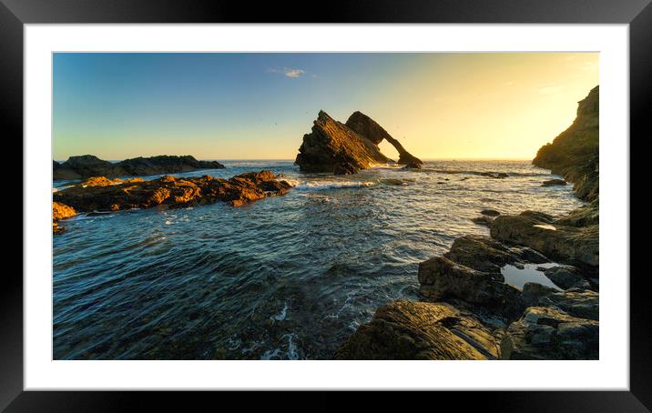 Orange Glow on Bow Fiddle Rock   Framed Mounted Print by Anthony McGeever