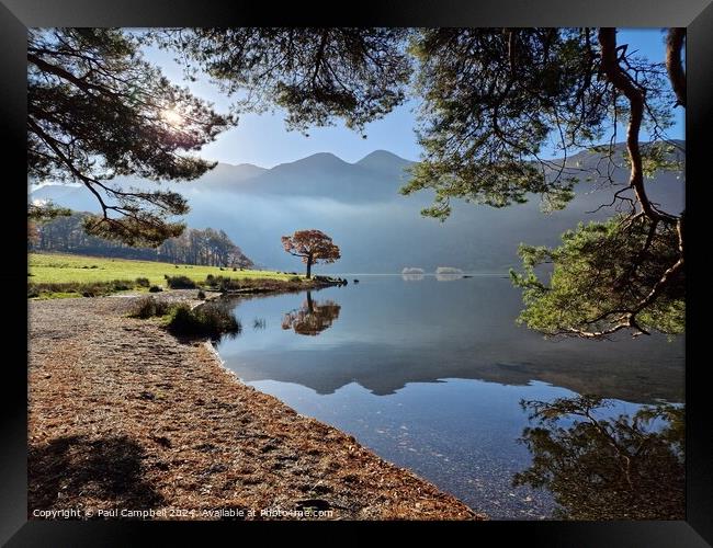 Sunrise on Crummock Water  Framed Print by Paul Campbell