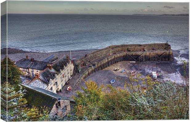 Picturesque Clovelly Harbour Canvas Print by Mike Gorton