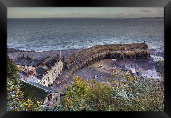 Picturesque Clovelly Harbour Framed Print by Mike Gorton