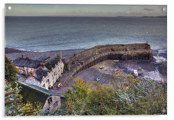 Picturesque Clovelly Harbour Acrylic by Mike Gorton