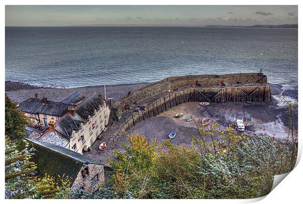 Picturesque Clovelly Harbour Print by Mike Gorton