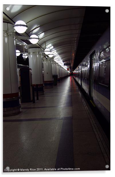 Platform 15 Liverpool Street London Acrylic by Mandy Rice