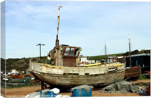 Fishing Boats - Hastings Canvas Print by Ray Putley