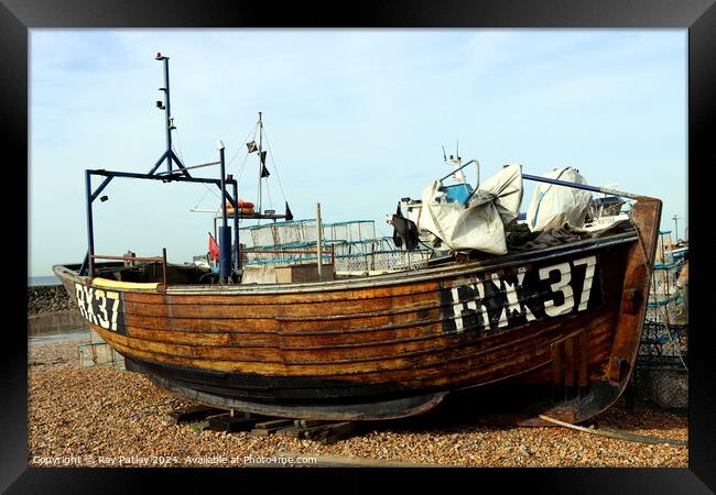 Fishing Boats - Hastings Framed Print by Ray Putley