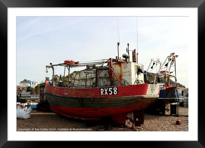 Fishing Boats - Hastings Framed Mounted Print by Ray Putley