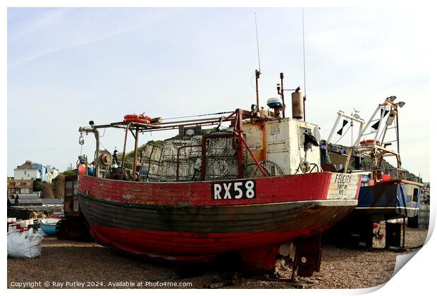 Fishing Boats - Hastings Print by Ray Putley