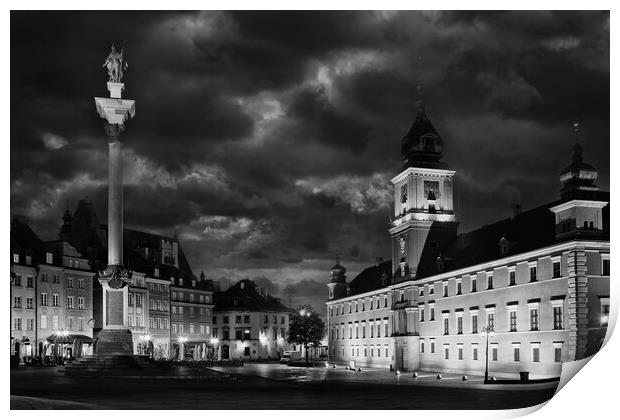 Evening In Old Town Of Warsaw Print by Artur Bogacki