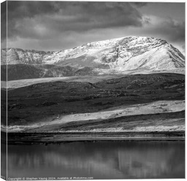 Snow Capped Mountain Sottish Highlands Canvas Print by Stephen Young