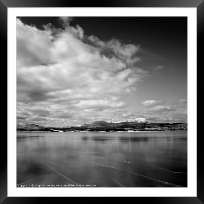 Dark Ice Frozen Waters of the Scottish Highlands Framed Mounted Print by Stephen Young