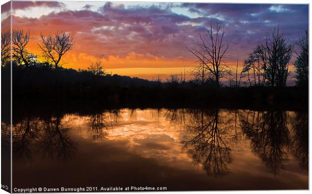 Sunset River reflections Canvas Print by Darren Burroughs