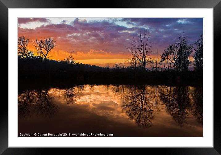 Sunset River reflections Framed Mounted Print by Darren Burroughs