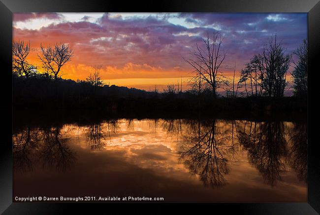 Sunset River reflections Framed Print by Darren Burroughs