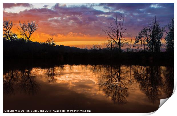 Sunset River reflections Print by Darren Burroughs