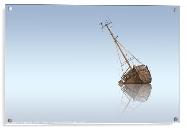 Wrecks – Pin Mill boat wrecks III Acrylic by Derek Griffin