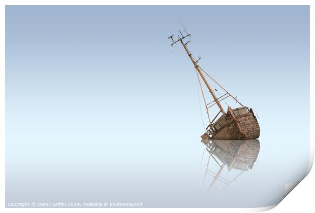 Wrecks – Pin Mill boat wrecks III Print by Derek Griffin