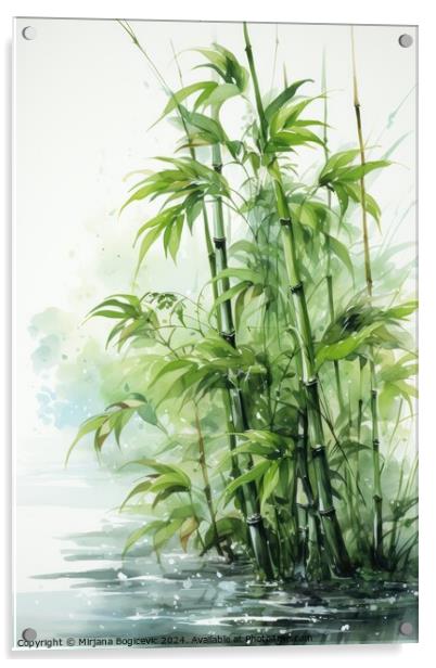 Tranquil Scene of Bamboo Plants Acrylic by Mirjana Bogicevic