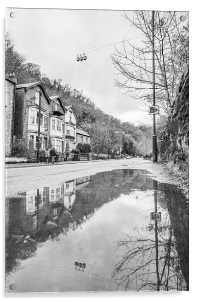 Cable cars reflecting in a puddle Acrylic by Jason Wells