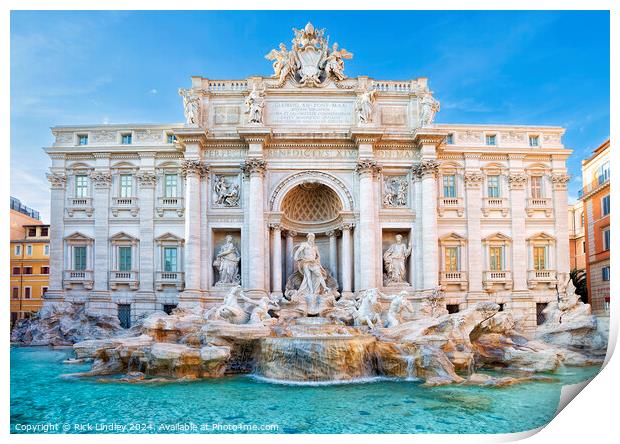 Trevi Fountain Print by Rick Lindley