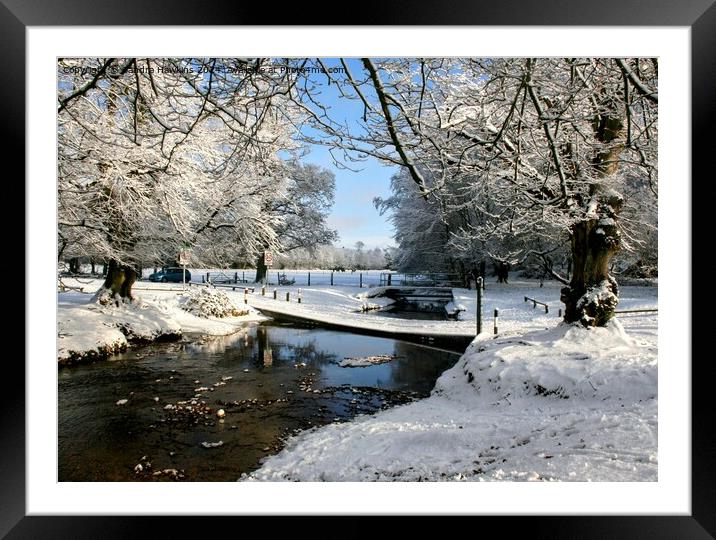 Ford in the snow Framed Mounted Print by Sandra  Hawkins 