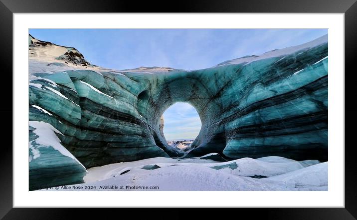 Iceland Ice Cave Panorama Framed Mounted Print by Alice Rose Lenton