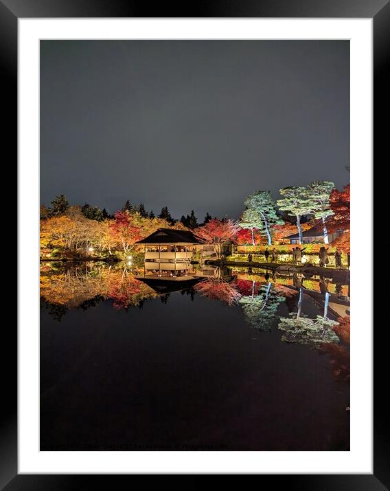 Japanese Park Night View Framed Mounted Print by Oliver Gagne