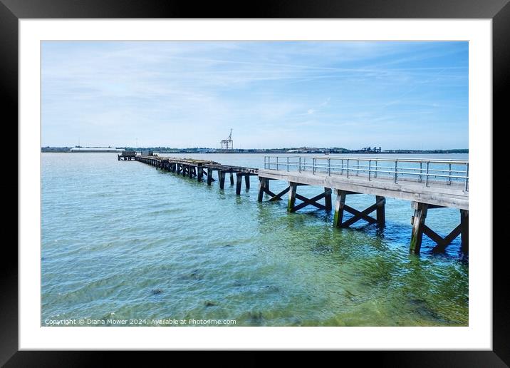 Shotley Disused Pier Suffolk Framed Mounted Print by Diana Mower