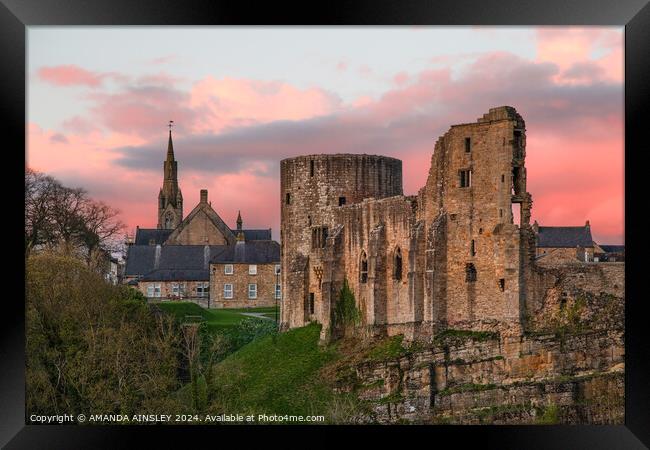 Barnard Castle Sunset Framed Print by AMANDA AINSLEY