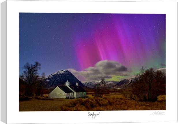 Simply red  al I ever wanted....Aurora over Glencoe Canvas Print by JC studios LRPS ARPS