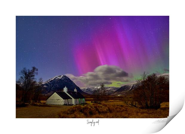 Simply red  al I ever wanted....Aurora over Glencoe Print by JC studios LRPS ARPS
