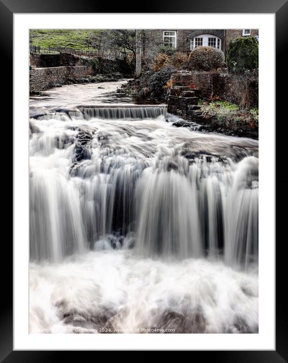 The Mill Race In Hawes In Yorkshire Dales Framed Mounted Print by Peter Greenway