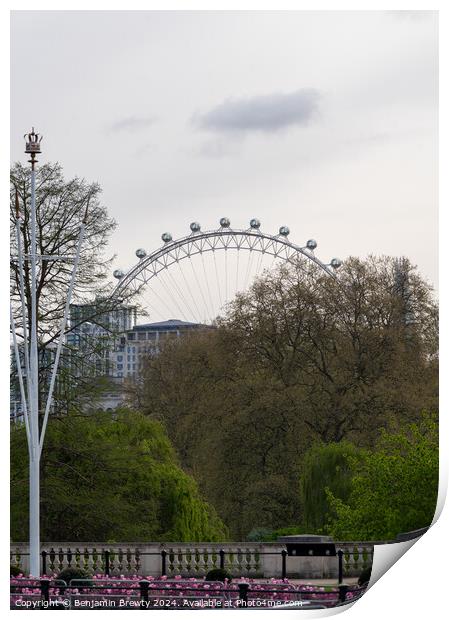 The London Eye Print by Benjamin Brewty