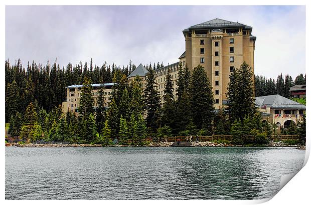 Chateau Lake Louise hotel  ,  Banff , Canada Print by Elaine Manley