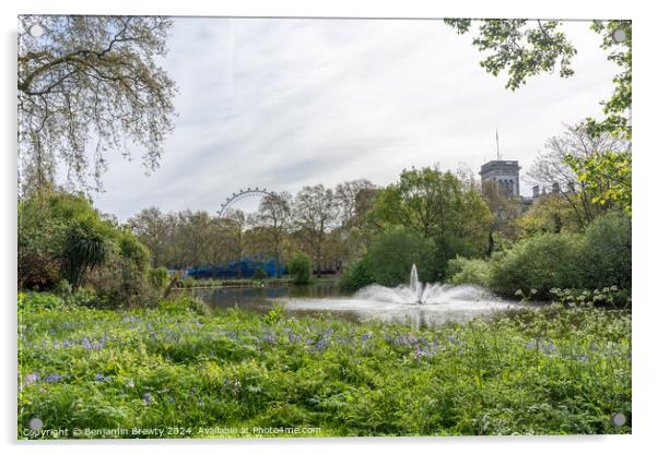 St James's Park Acrylic by Benjamin Brewty