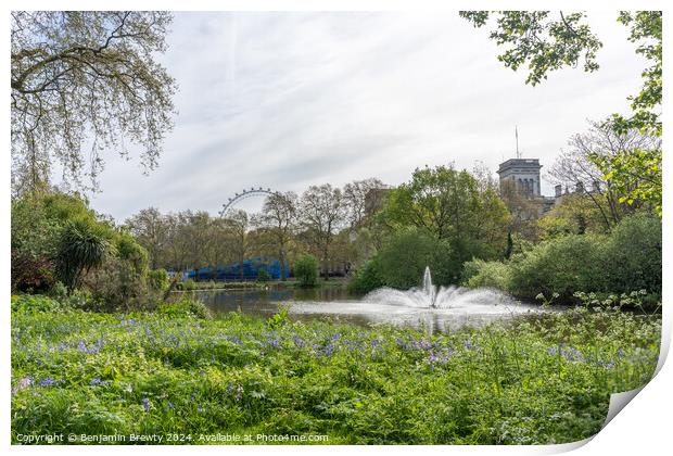 St James's Park Print by Benjamin Brewty