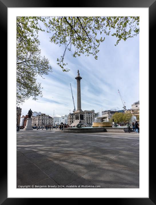 Trafalgar Square Framed Mounted Print by Benjamin Brewty